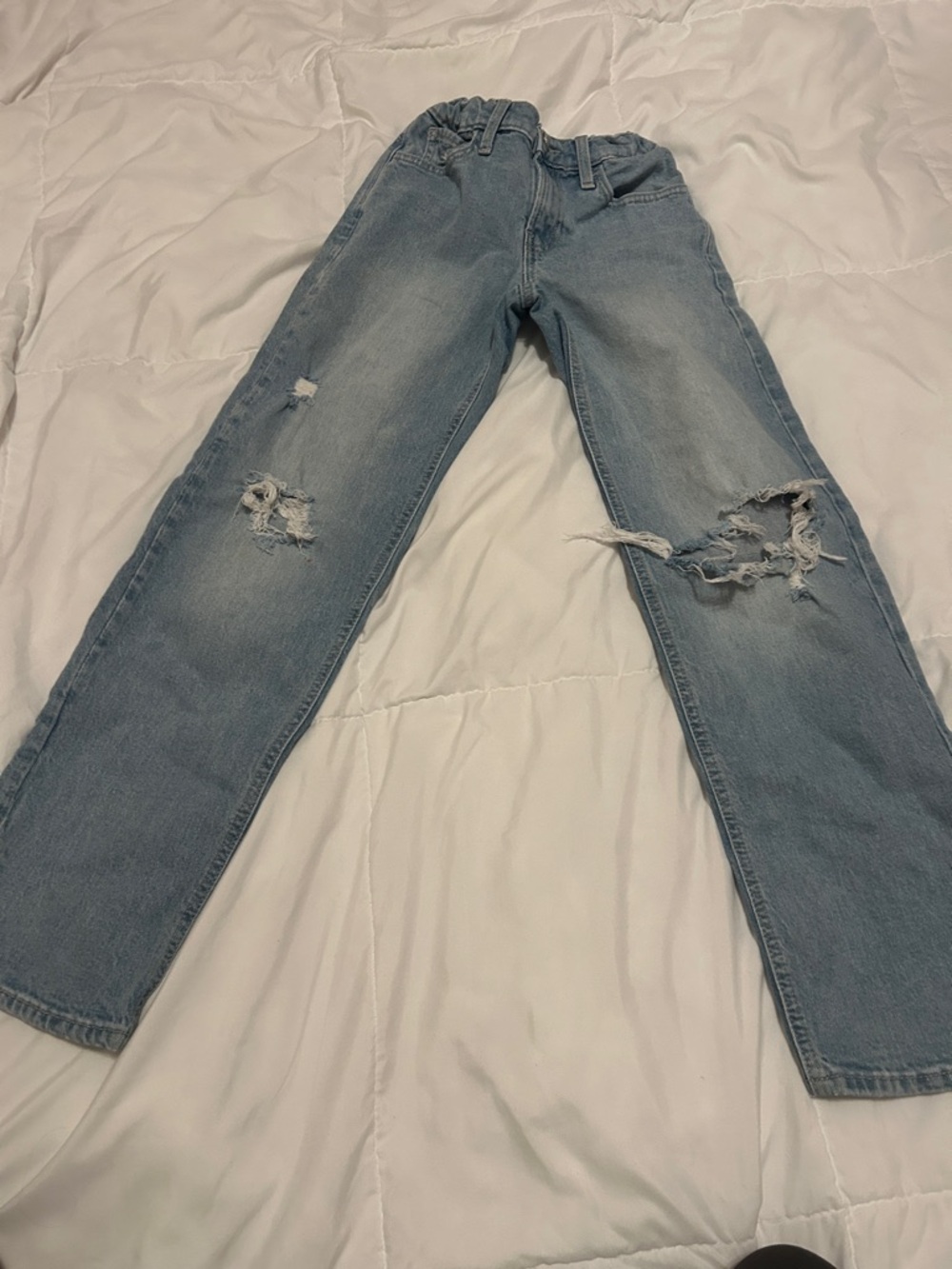 Girls GAP Denim straight ripped jeans size 12